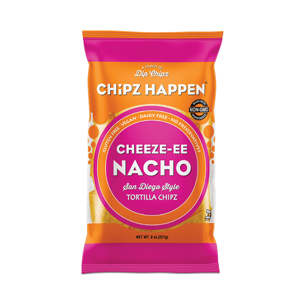 Cheeze-ee Nacho Tortilla Chipz - 4 Pack of 8oz Family Bag