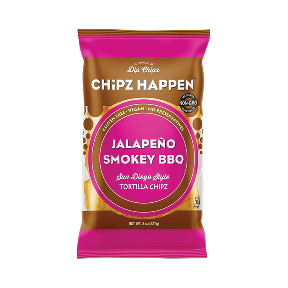 Jalapeno Smokey BBQ Tortilla Chipz - 4 Pack of 8oz Family Bag