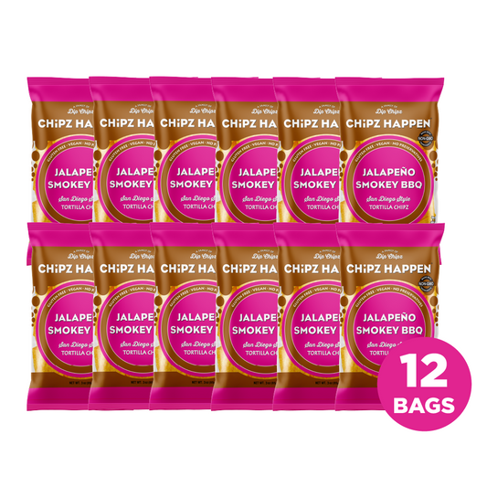 Chipz Happen Jalapeno Smokey BBQ  - 12 Pack of 3oz Snack bag
