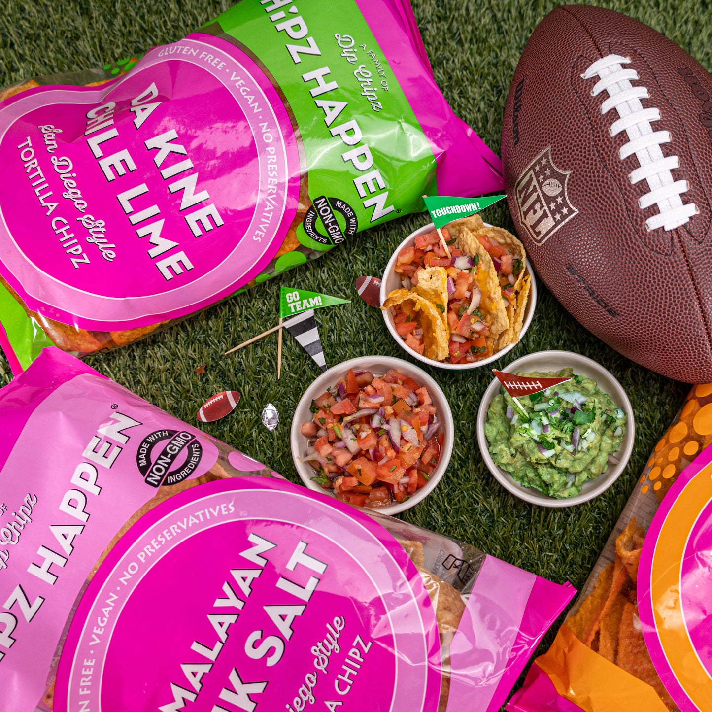 DaKine Chile Lime Tortilla Chipz - 4 Pack of 8oz Family Bag