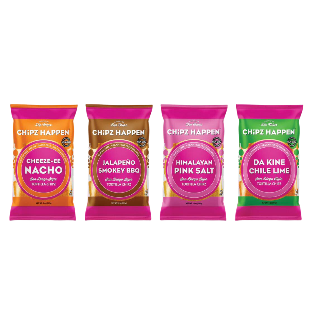 Variety Pack Tortilla Chipz - 4 bags of 8oz and 10oz Family Bag