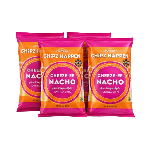 Cheeze-ee Nacho Tortilla Chipz - 4 Pack of 8oz  Family Bag