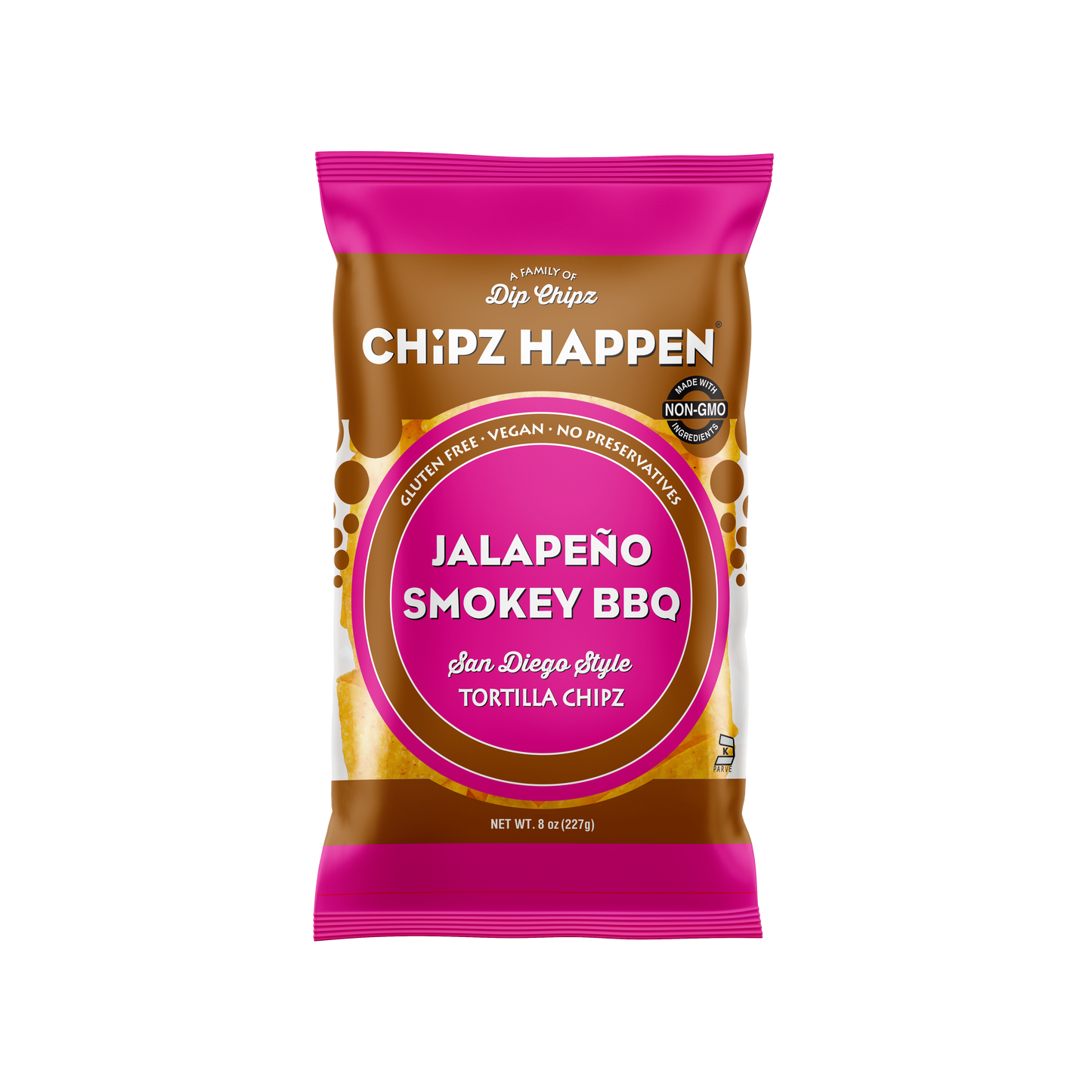 Jalapeno Smokey BBQ Tortilla Chipz - 4 Pack of 8oz  Family Bag