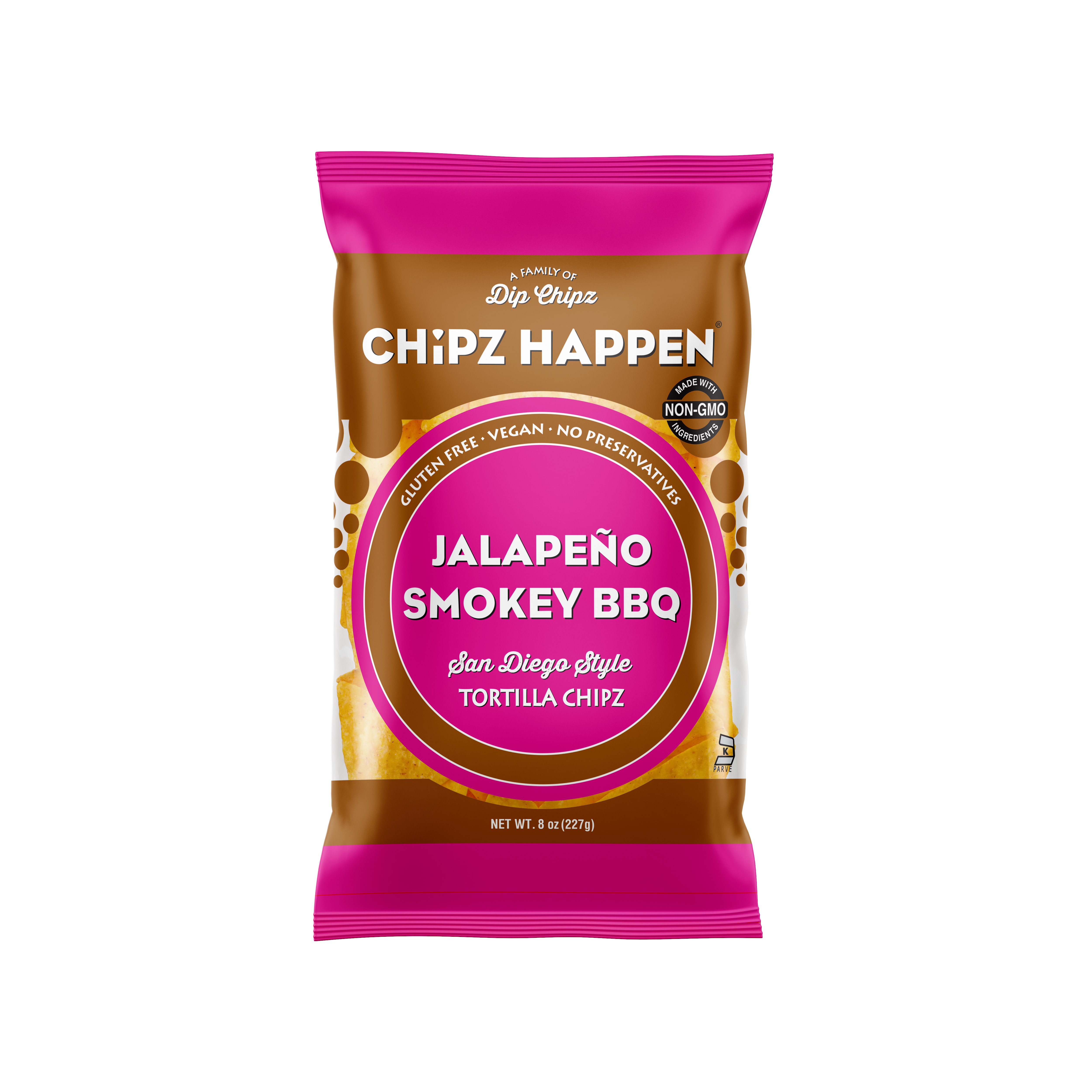 Jalapeno Smokey BBQ Tortilla Chipz - 4 Pack of 8oz Family Bag