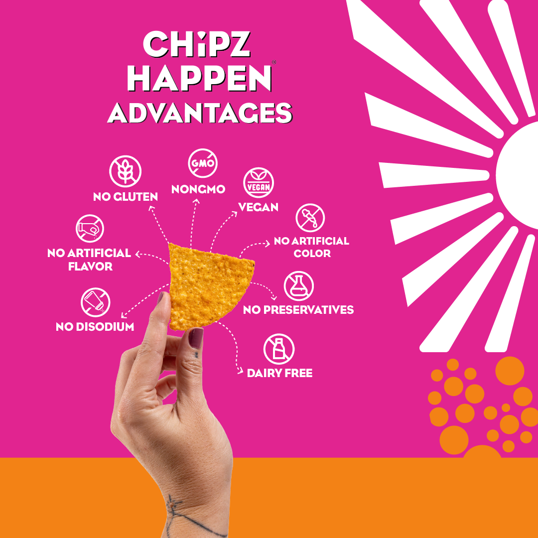 Cheeze-ee Nacho Tortilla Chipz - 4 Pack of 8oz  Family Snack bag