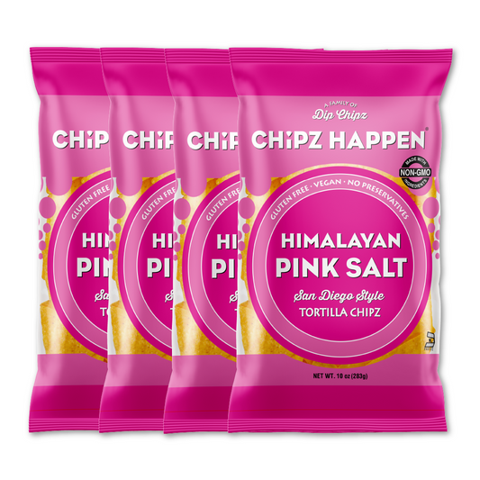 Himalayan Pink Salt Tortilla Chipz - 4 Pack of 10oz  Family Snack bag