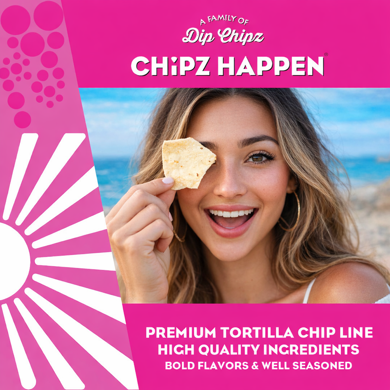 Cheeze-ee Nacho Tortilla Chipz - 4 Pack of 8oz  Family Bag