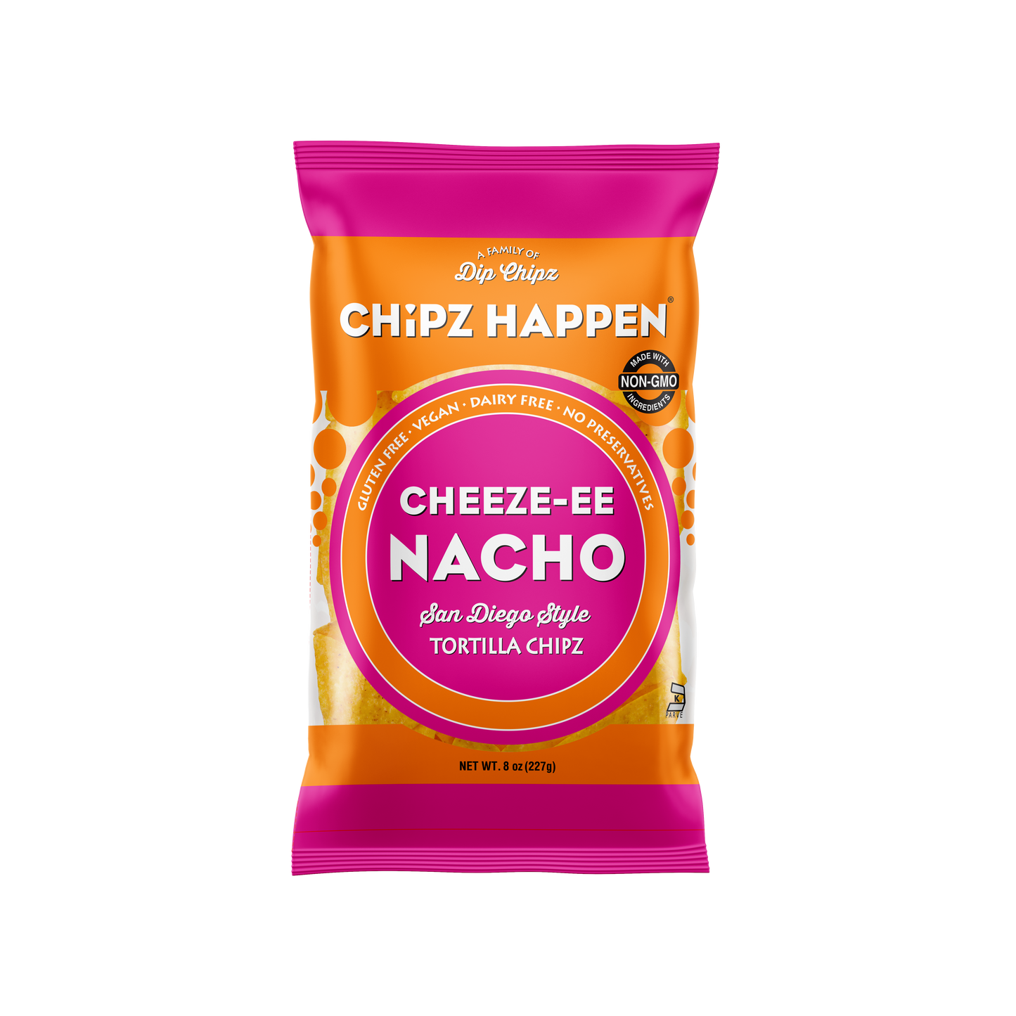 Cheeze-ee Nacho Tortilla Chipz - 4 Pack of 8oz  Family Bag