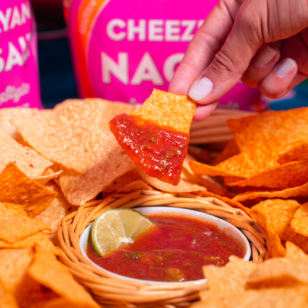 Cheeze-ee Nacho Tortilla Chipz - 4 Pack of 8oz  Family Snack bag